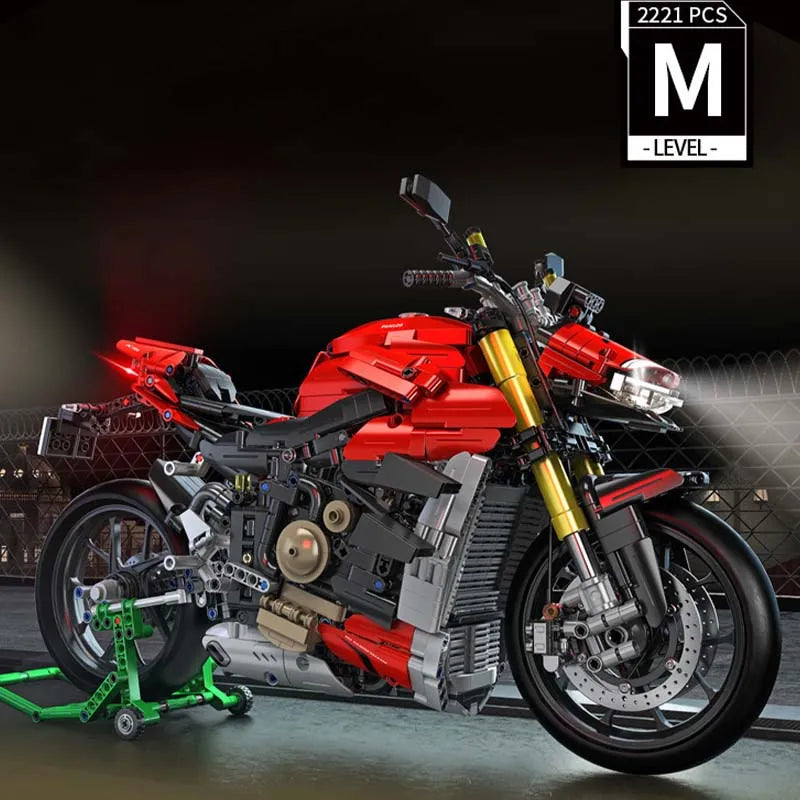 Building Blocks Tech MOC Ducati V4 Sport Motorcycle Bricks Toy Construction Set Toys - 3