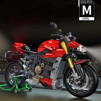 Thumbnail for Building Blocks Tech MOC Ducati V4 Sport Motorcycle Bricks Toy Construction Set Toys - 3