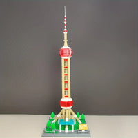 Thumbnail for Building Blocks MOC 5224 Architecture Oriental Pearl Tower Bricks Toy - 4