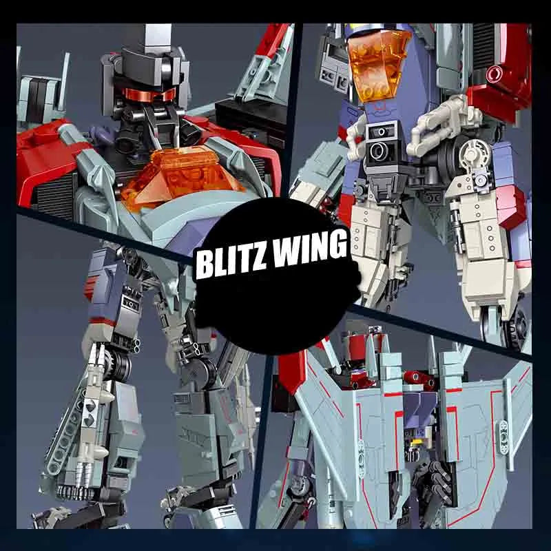 Building Blocks Super Hero Blitz Wing Mecha Robot Warrior Bricks Toy Construction Set Toys - 5