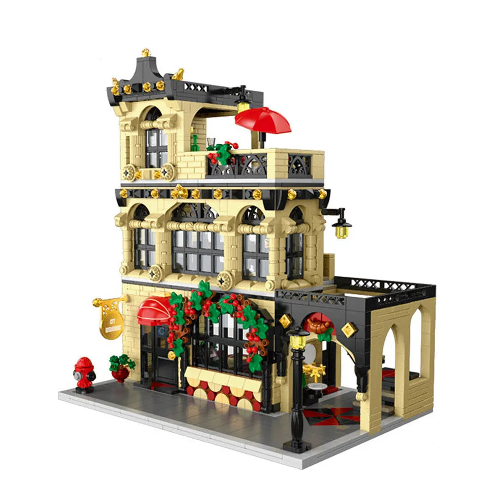 Building Blocks Creator Expert MOC City Restaurant Block Module Bricks Toy Construction Set Toys - 5