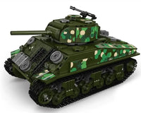 Thumbnail for Building Blocks Military Motorized M4 Sherman Tank Bricks Toy - 1