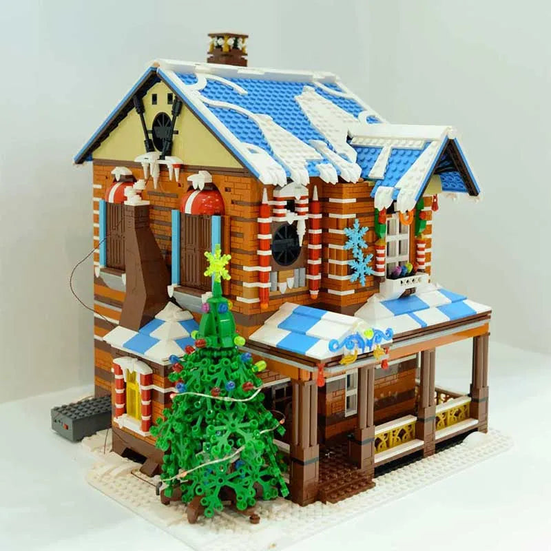 Building Blocks Creator Expert City MOC Christmas House Bricks Toy Construction Set Toys - 12