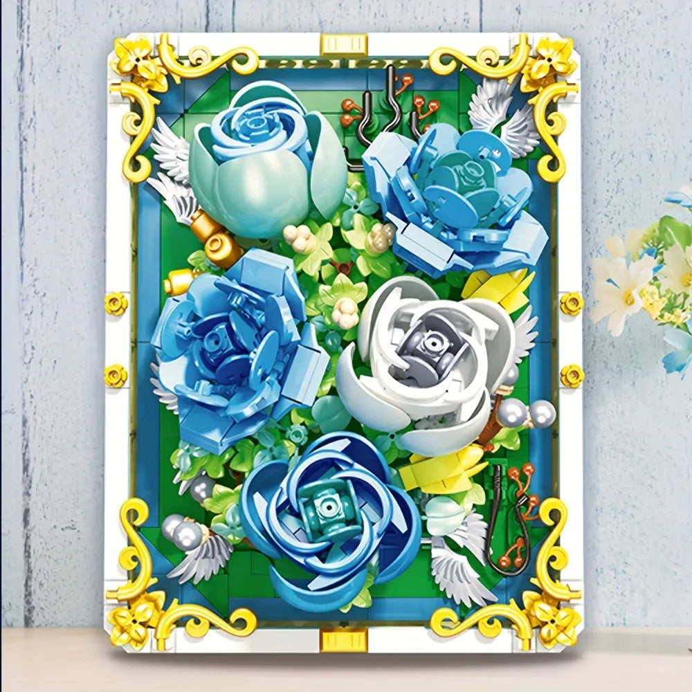 Building Blocks Art MOC Heart Of The Ocean Picture Frame Bricks Toy Construction Set Toys - 5