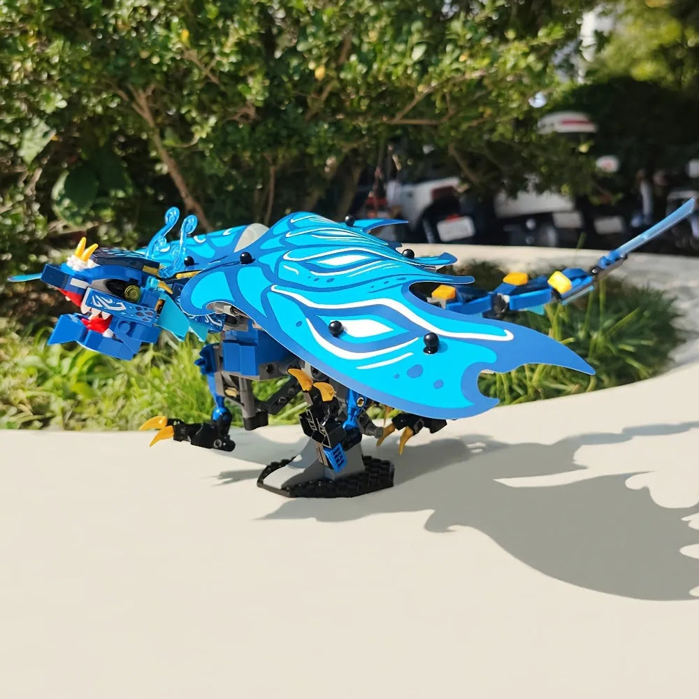 Building Blocks Creator Ideas Movie MOC Water Dragon Bricks Toy Construction Set Toys - 4