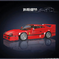 Thumbnail for Building Blocks Tech Mini Ferrari F40 Speed Champions Racers Bricks Toy - 3