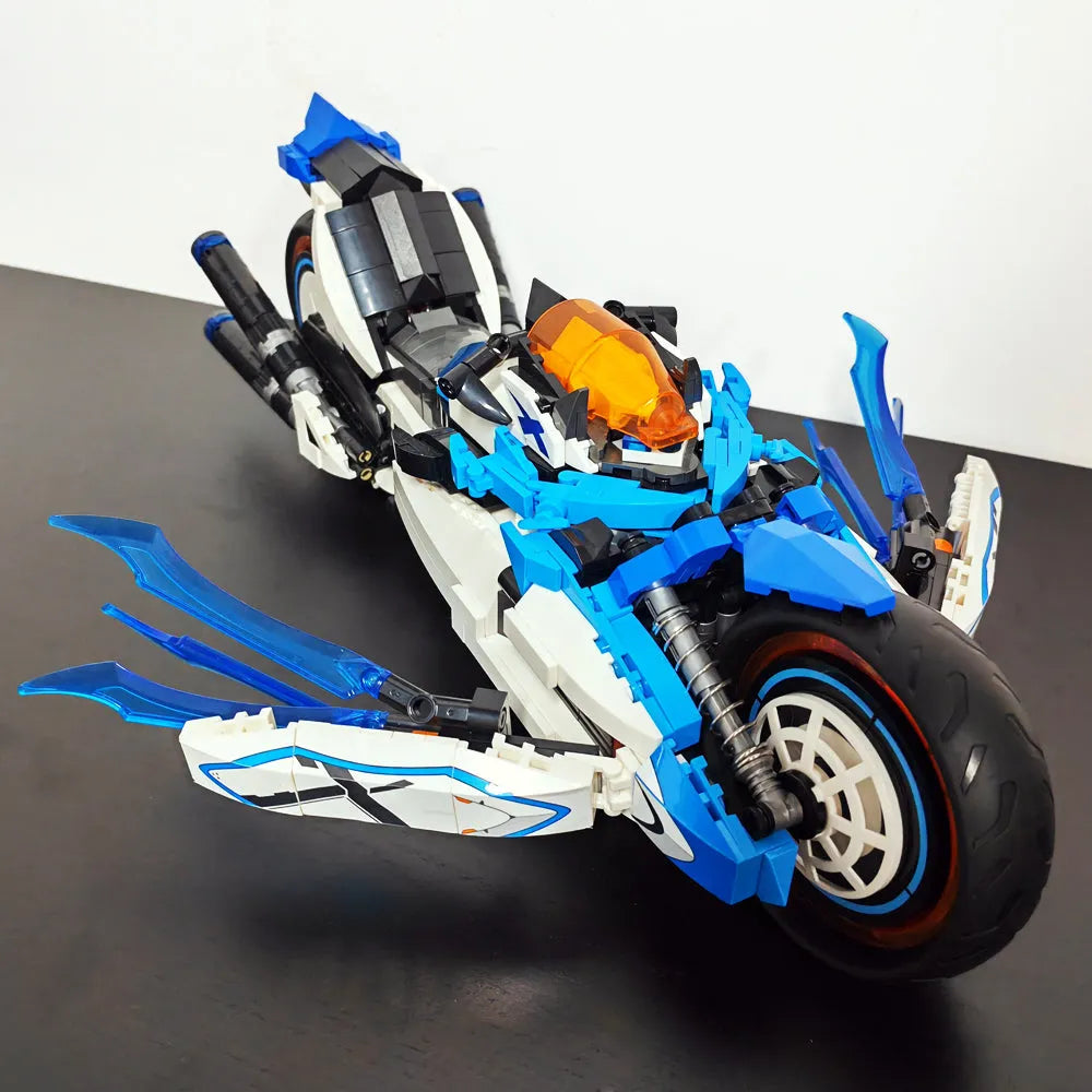 Building Blocks Tech MOC CYBERANGEL Concept Motorcycle Bricks Toy - 18