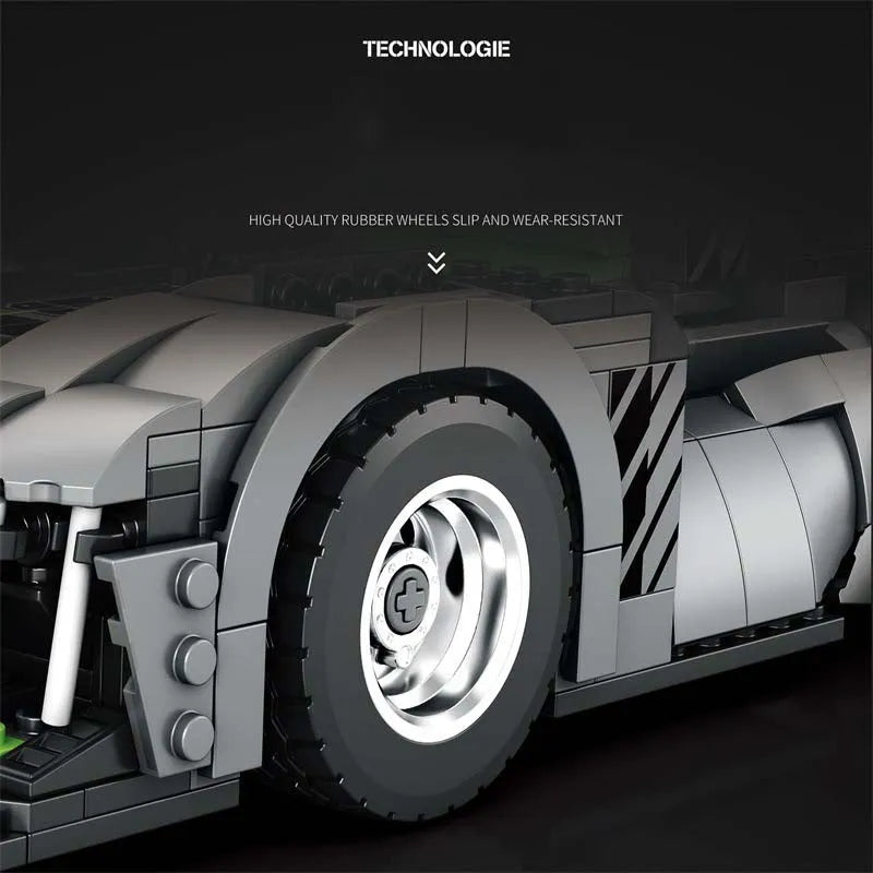 Building Blocks Tech MOC PEUGEOT 9X8 Hybrid Racing Car Bricks Toy - 5