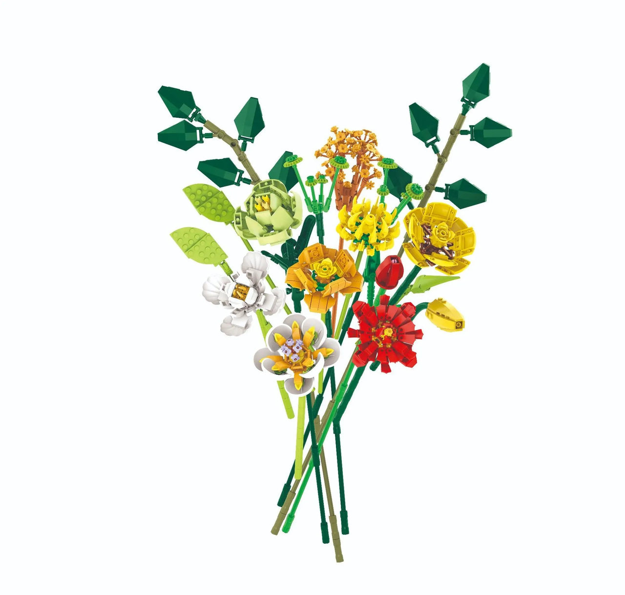 Building Blocks Creator Expert Ideas MOC Flower Bouquet Bricks Toy Construction Set Toys - 1