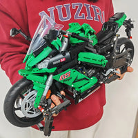 Thumbnail for Building Blocks Tech MOC Kawasaki NINJA 1000SX Motorcycle Bricks Toy - 6