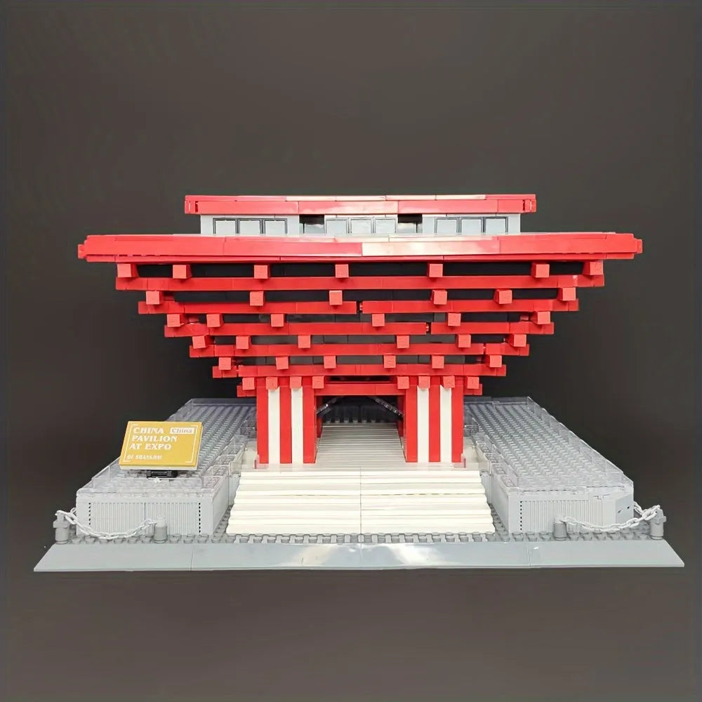 Building Blocks Architecture Famous China Pavilion At Expo Bricks Toy 7210 Construction Set Toys - 15