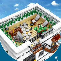 Thumbnail for Building Blocks Creator Expert City MOC Seafood Restaurant Bricks Toy - 5