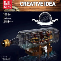 Thumbnail for Building Blocks Art Queen Anne’s Revenge Drifting Bottle Ship Bricks Toy Construction Set Toys - 6