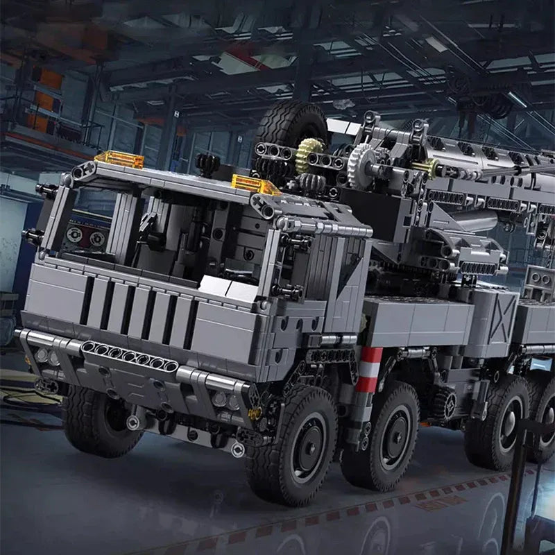 Building Blocks Military Tech Rescue Vehicle Crane Truck Bricks Toy Construction Set Toys - 2