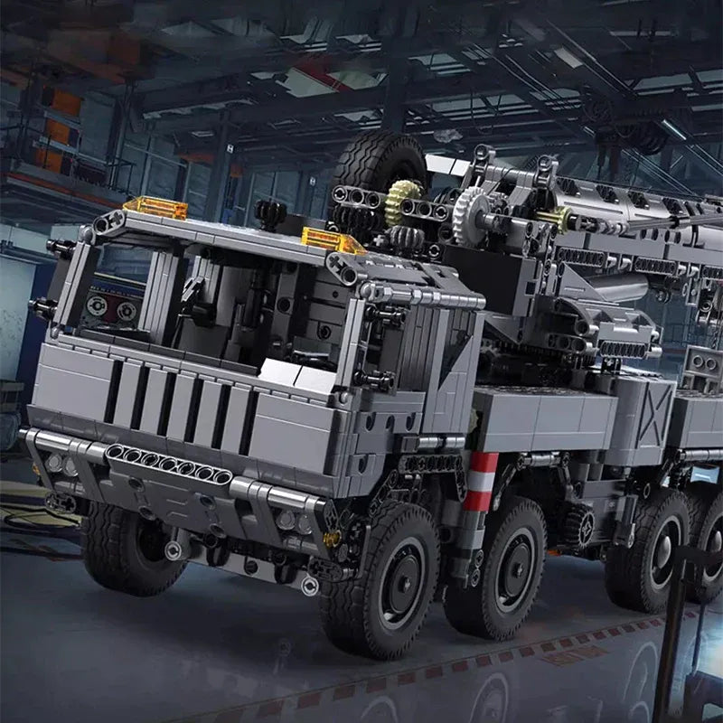 Building Blocks Military Tech Rescue Vehicle Crane Truck Bricks Toy - 2