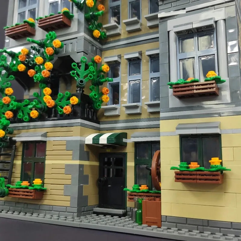 Building Blocks Expert MOC 89107 Lion Pub Club Bricks House Kids Toys Construction Set Toys - 7
