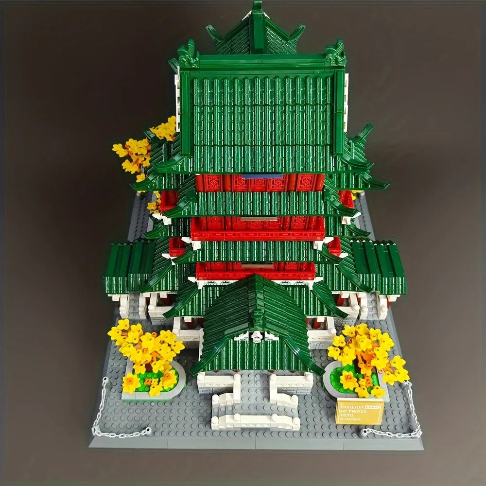 Building Blocks Architecture Famous Pavilion of Prince Teng Bricks Toy - 4