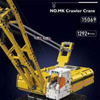 Thumbnail for Building Blocks Tech MOC Motorized Yellow Crawler Crane Bricks Toy - 2