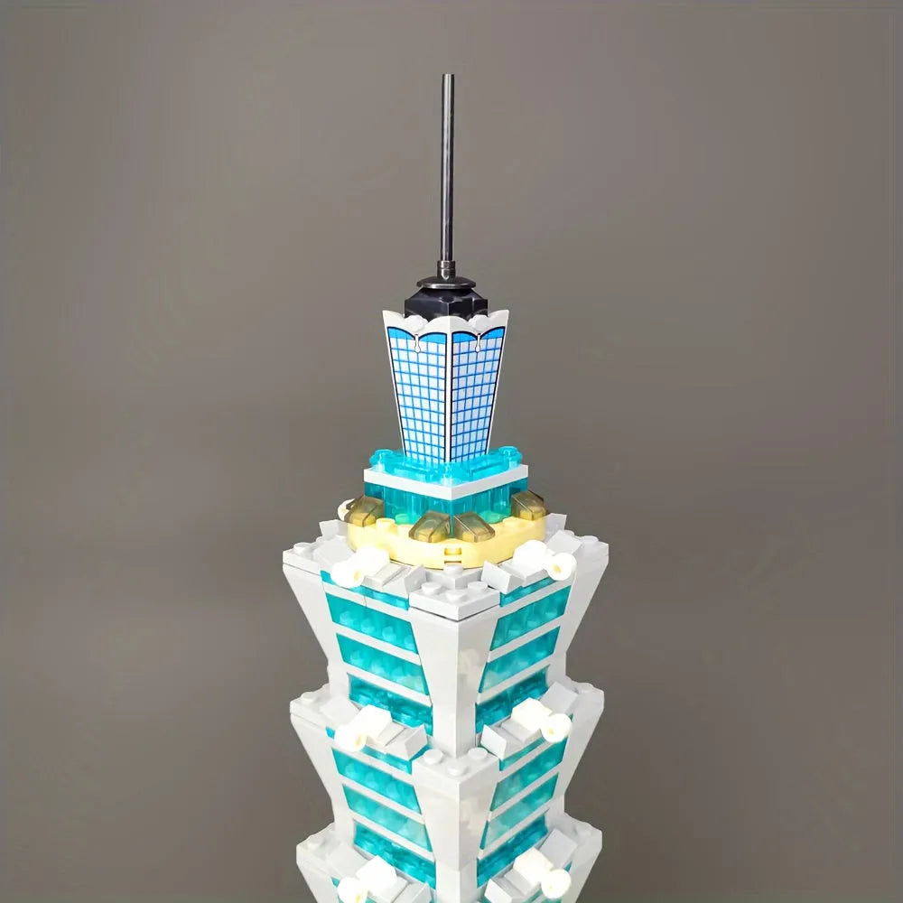 Building Blocks MOC Architecture Taipei 101 Tower Bricks Toys - 8