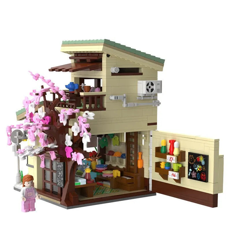 Building Blocks Creator Expert Japanese Style Cats Store Bricks Toy Construction Set Toys - 4