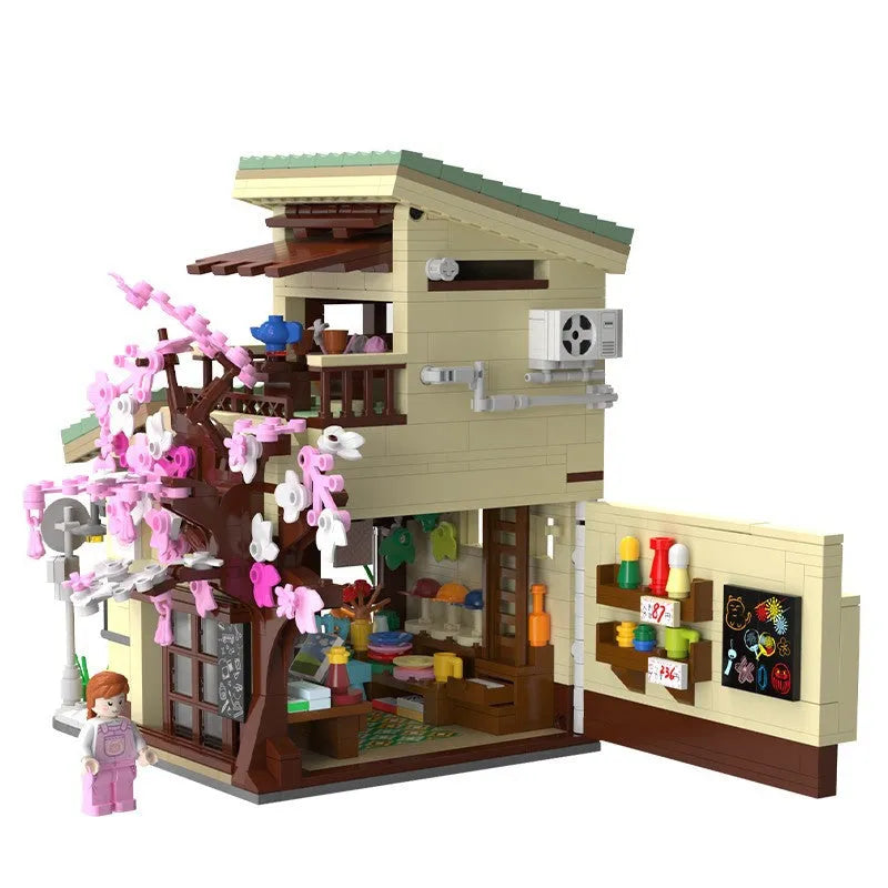 Building Blocks Creator Expert Japanese Style Cats Store Bricks Toy - 4