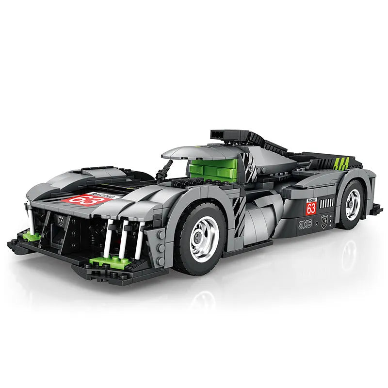 Building Blocks Tech MOC PEUGEOT 9X8 Hybrid Racing Car Bricks Toy - 1