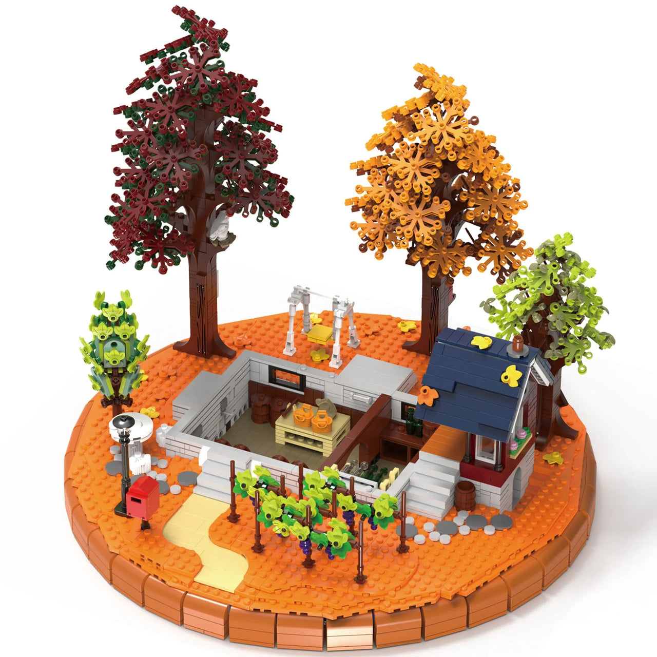 Building Blocks Creator Expert MOC Autumn Winery Bricks Toy Construction Set Toys - 1