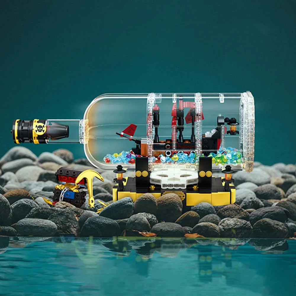 Building Blocks Creator Expert Ideas Ship In A Bottle Bricks Toy - 12