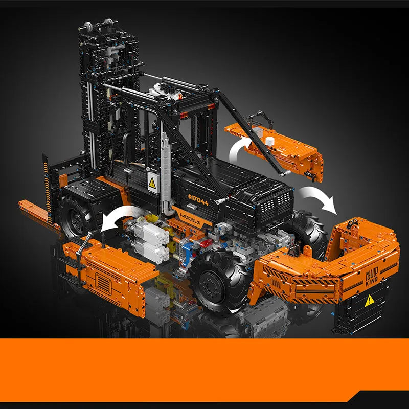 Building Blocks Tech Motorized RC Heavy Forklift Truck Bricks Toy Construction Set Toys - 8