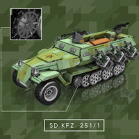 Thumbnail for Building Blocks Military Motorized Semi Tracked Armored Vehicle Bricks Toy Construction Set Toys - 4