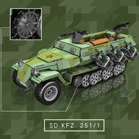 Thumbnail for Building Blocks Military Motorized Semi Tracked Armored Vehicle Bricks Toy - 4