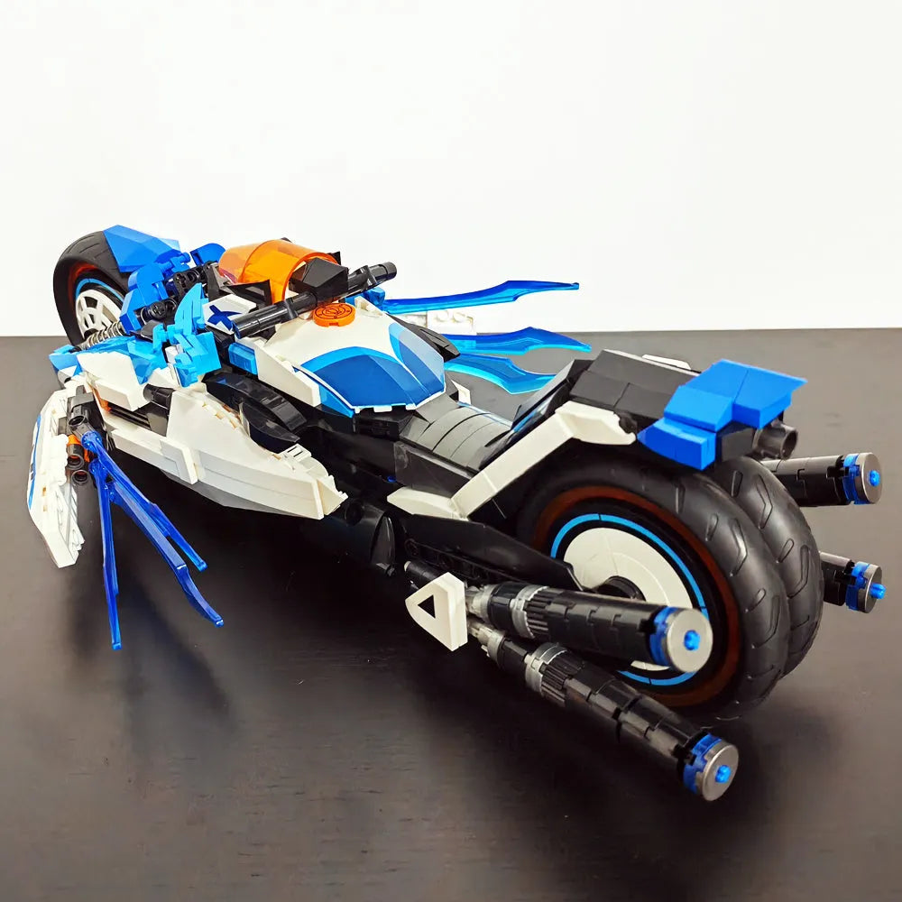 Building Blocks Tech MOC CYBERANGEL Concept Motorcycle Bricks Toy - 19
