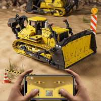 Thumbnail for Building Blocks Tech MOC Liebherr PR766 Bulldozer Bricks Toy - 9
