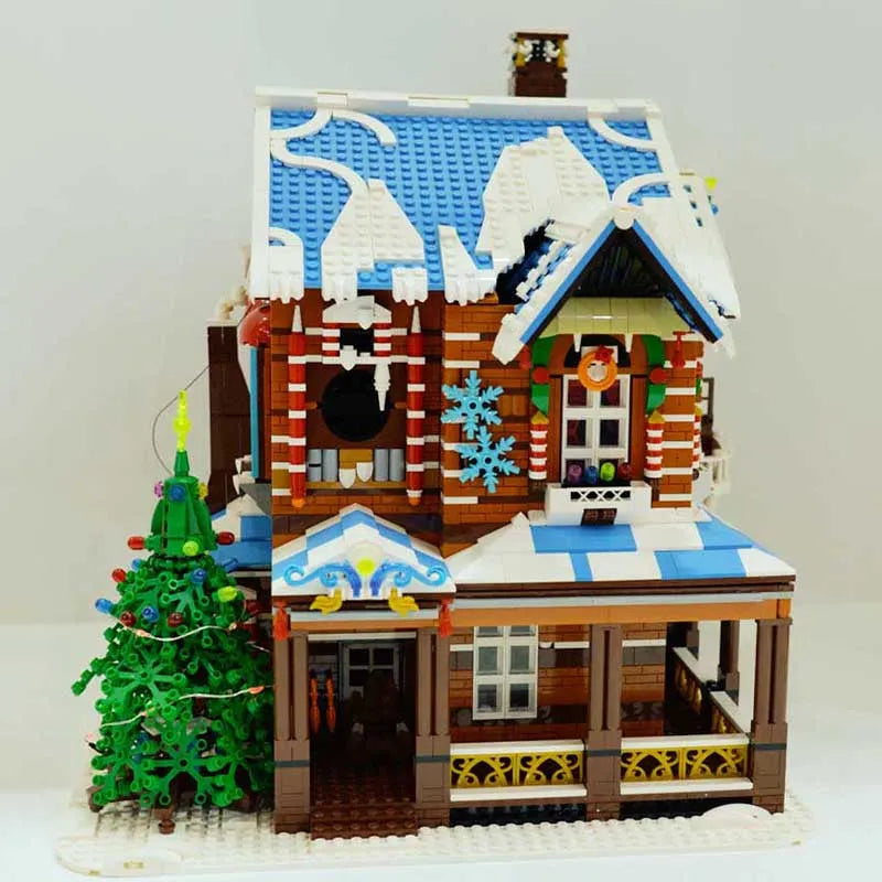 Building Blocks Creator Expert MOC City Christmas House Bricks Toy Construction Set Toys - 13