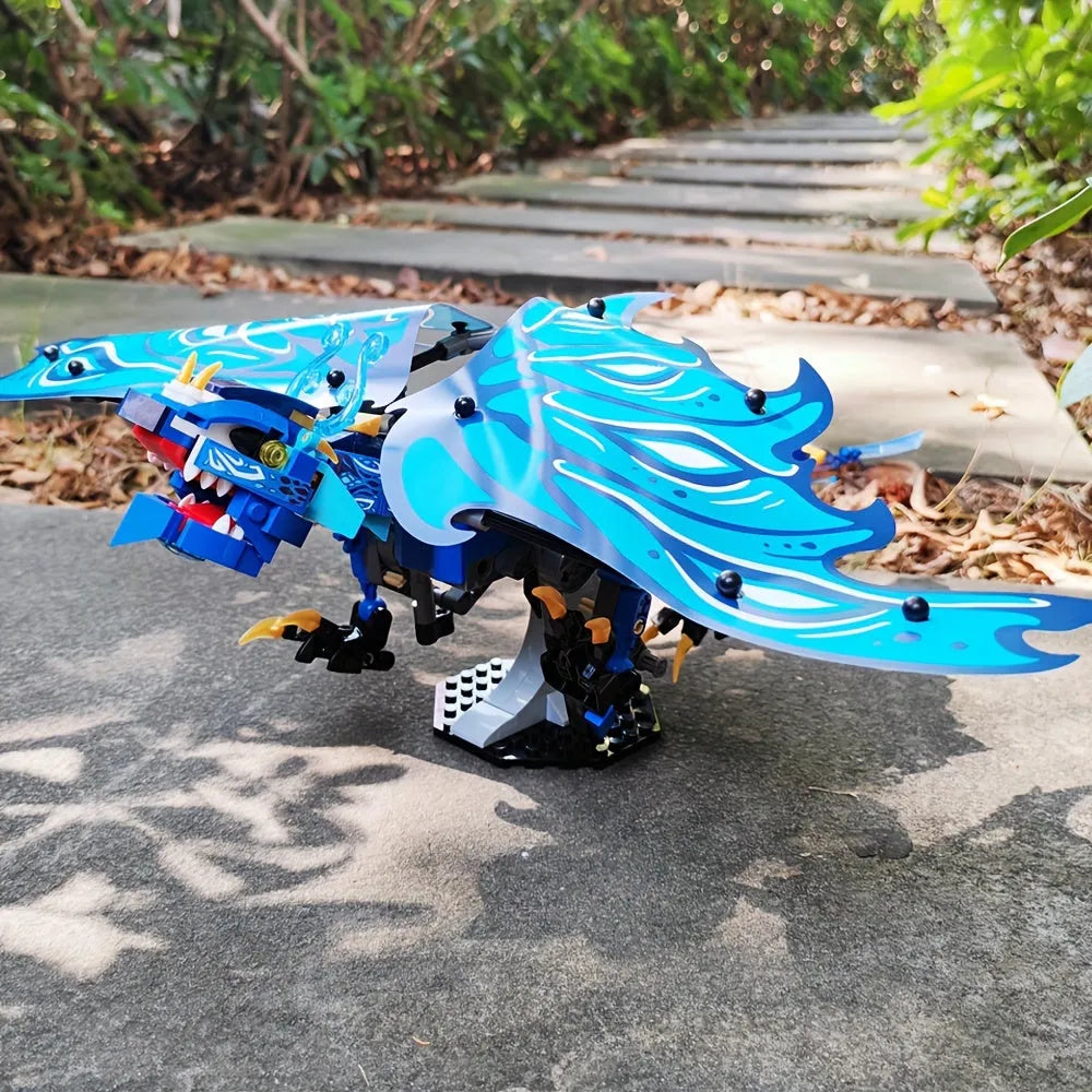 Building Blocks Creator Ideas Movie MOC Water Dragon Bricks Toy Construction Set Toys - 8