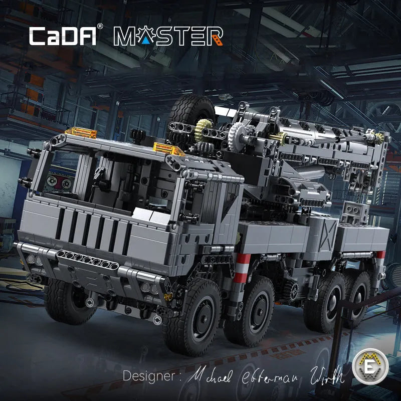 Building Blocks Military Tech Rescue Vehicle Crane Truck Bricks Toy Construction Set Toys - 8