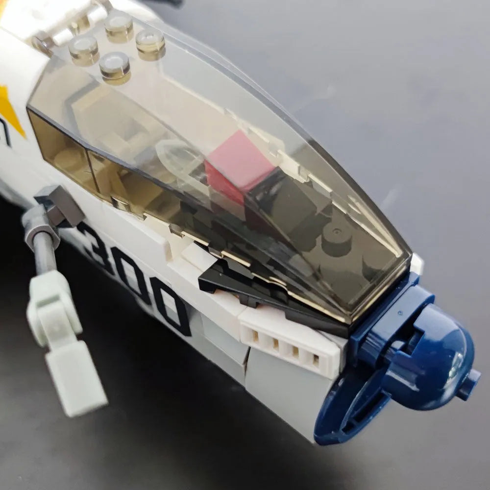 Building Blocks MOC Military Aircraft A - 7 Fighter Jet Attack Plane Bricks Toys - 12