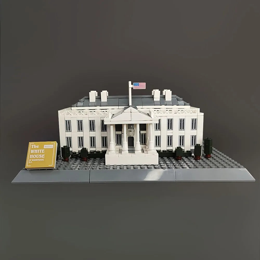 Building Blocks MOC Architecture 7018 White House Bricks Skyline Kids Toys - 9