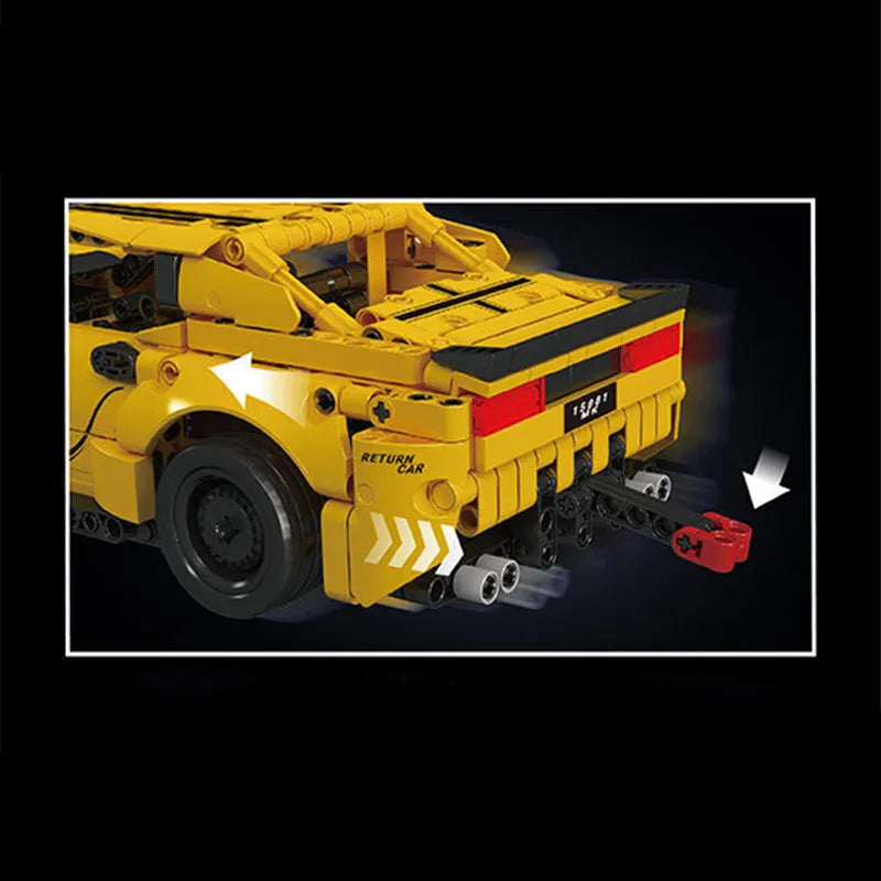 Building Blocks Tech Bumblebee Pull Back Sports Car Bricks Toy Construction Set Toys - 6