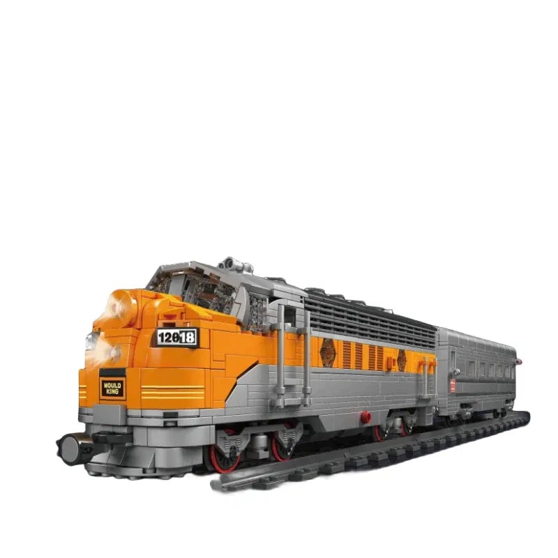 Building Blocks Tech USA EMD F7 WP Diesel Locomotive Train Bricks Toy - 1