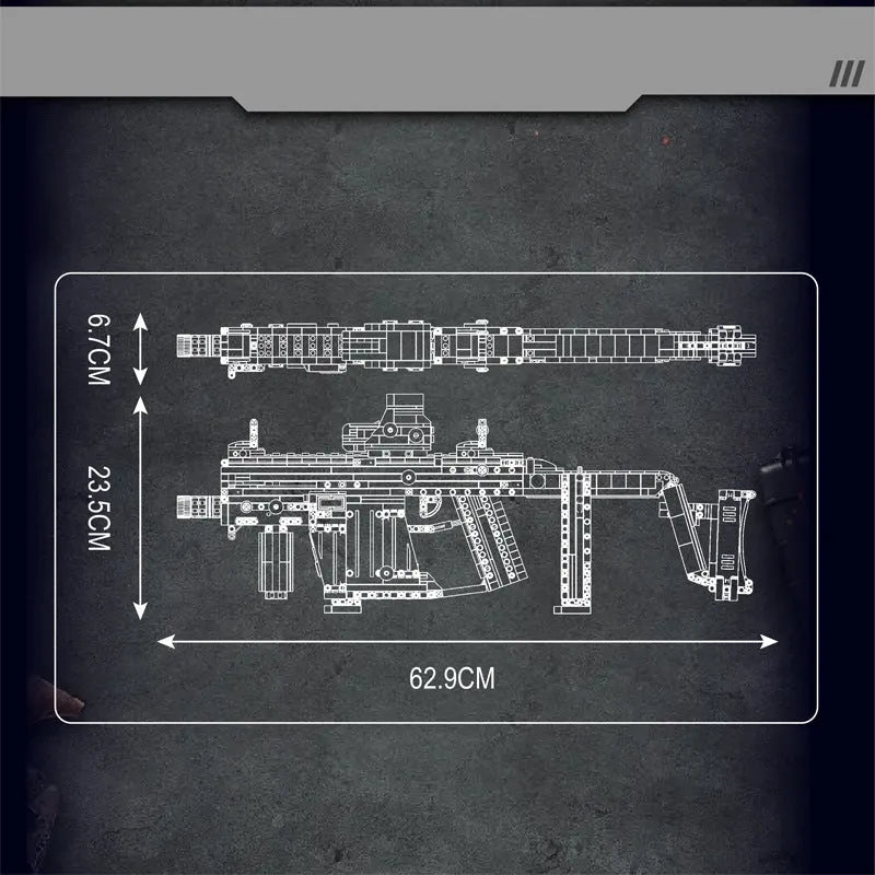 Building Blocks Military MOC Motorized KRISS Vector SMG Gun Bricks Toy - 6