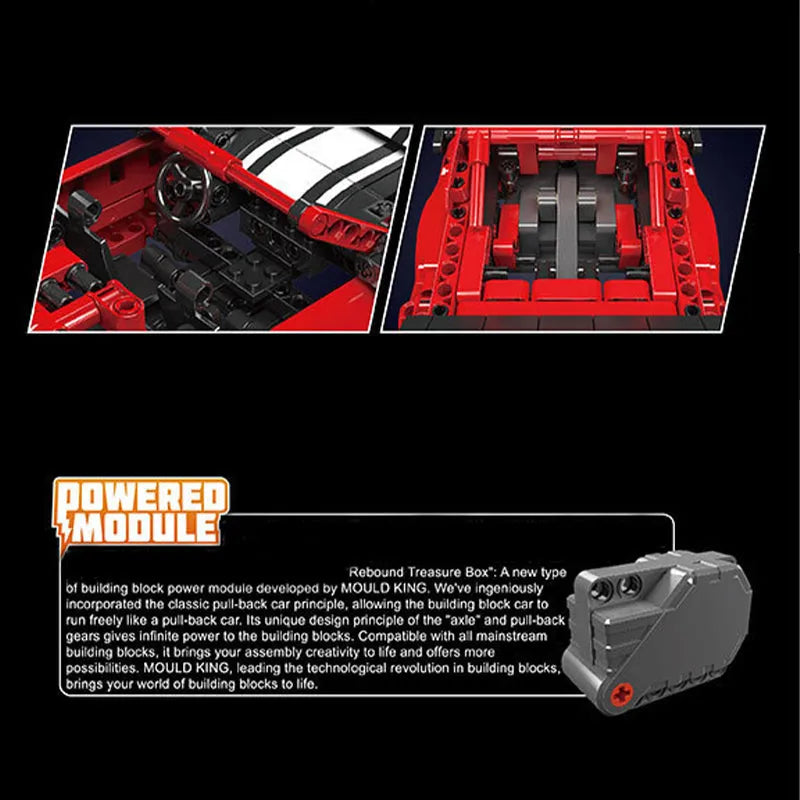 Building Blocks Tech Challenger Pull Back Sports Car Bricks Toy Construction Set Toys - 7