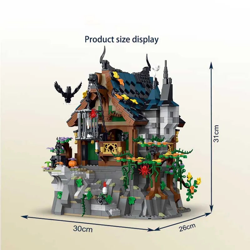 Building Blocks Creator Expert MOC Medieval Witch House Bricks Toy - 3