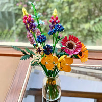 Thumbnail for Building Blocks Creator Expert Botanical Wildflower Bouquet Bricks Toy - 3