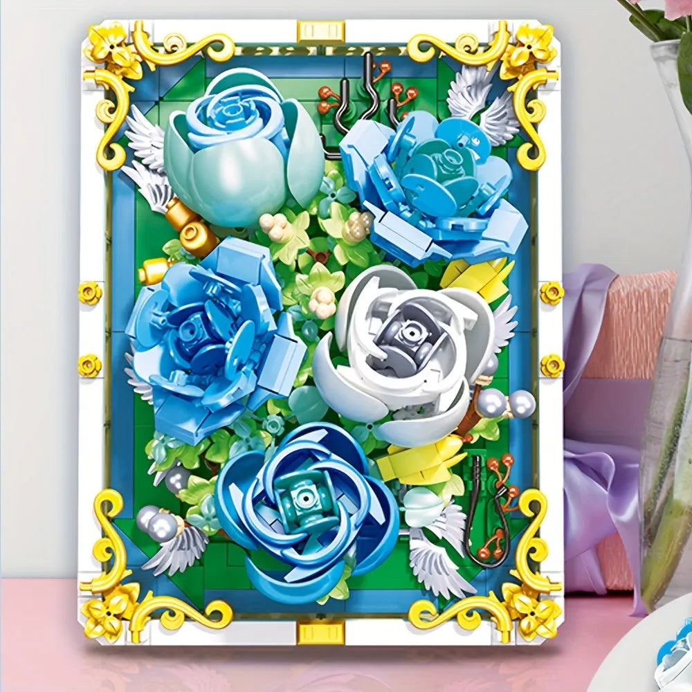 Building Blocks Art MOC Heart Of The Ocean Picture Frame Bricks Toy Construction Set Toys - 6