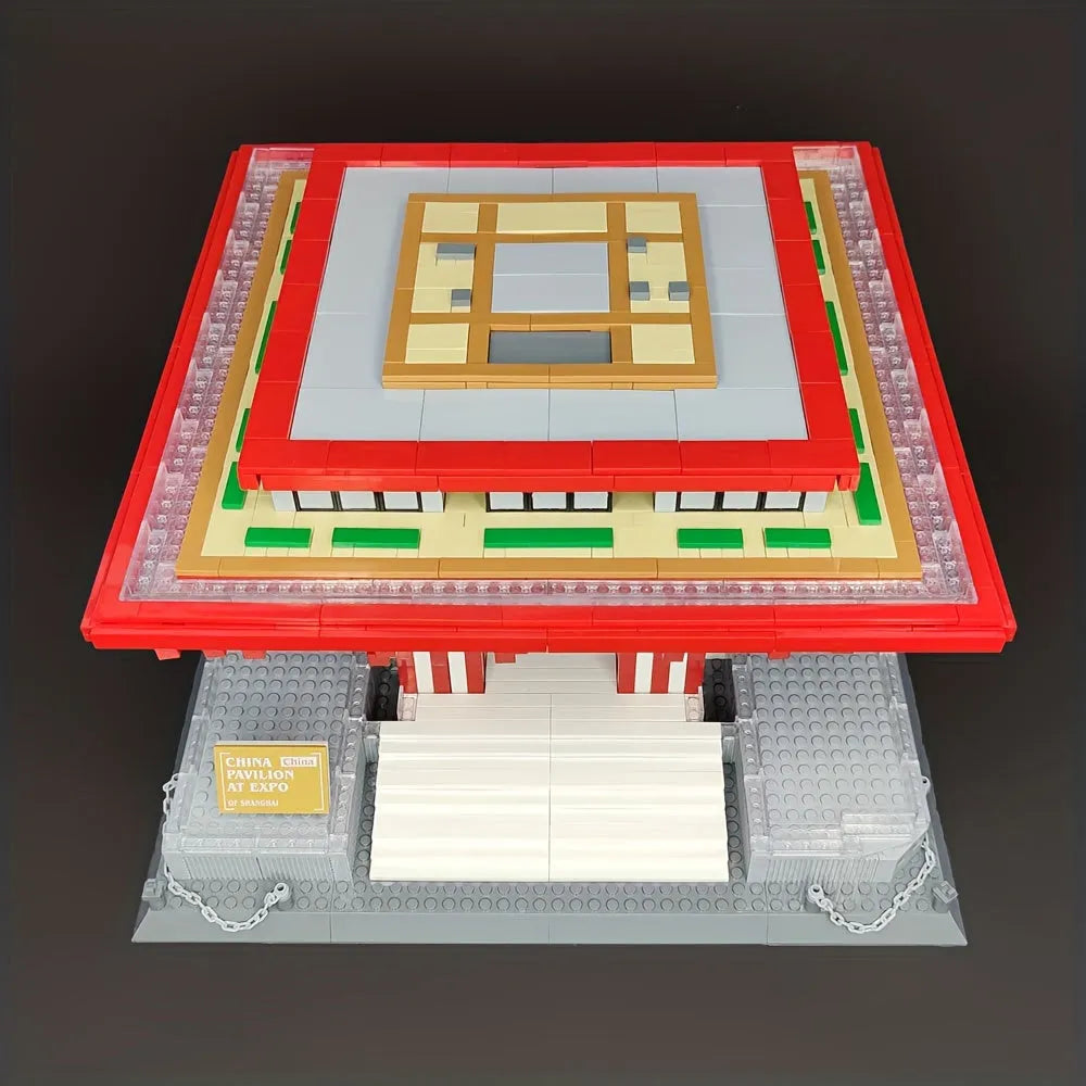 Building Blocks Architecture Famous China Pavilion At Expo Bricks Toy 7210 - 16