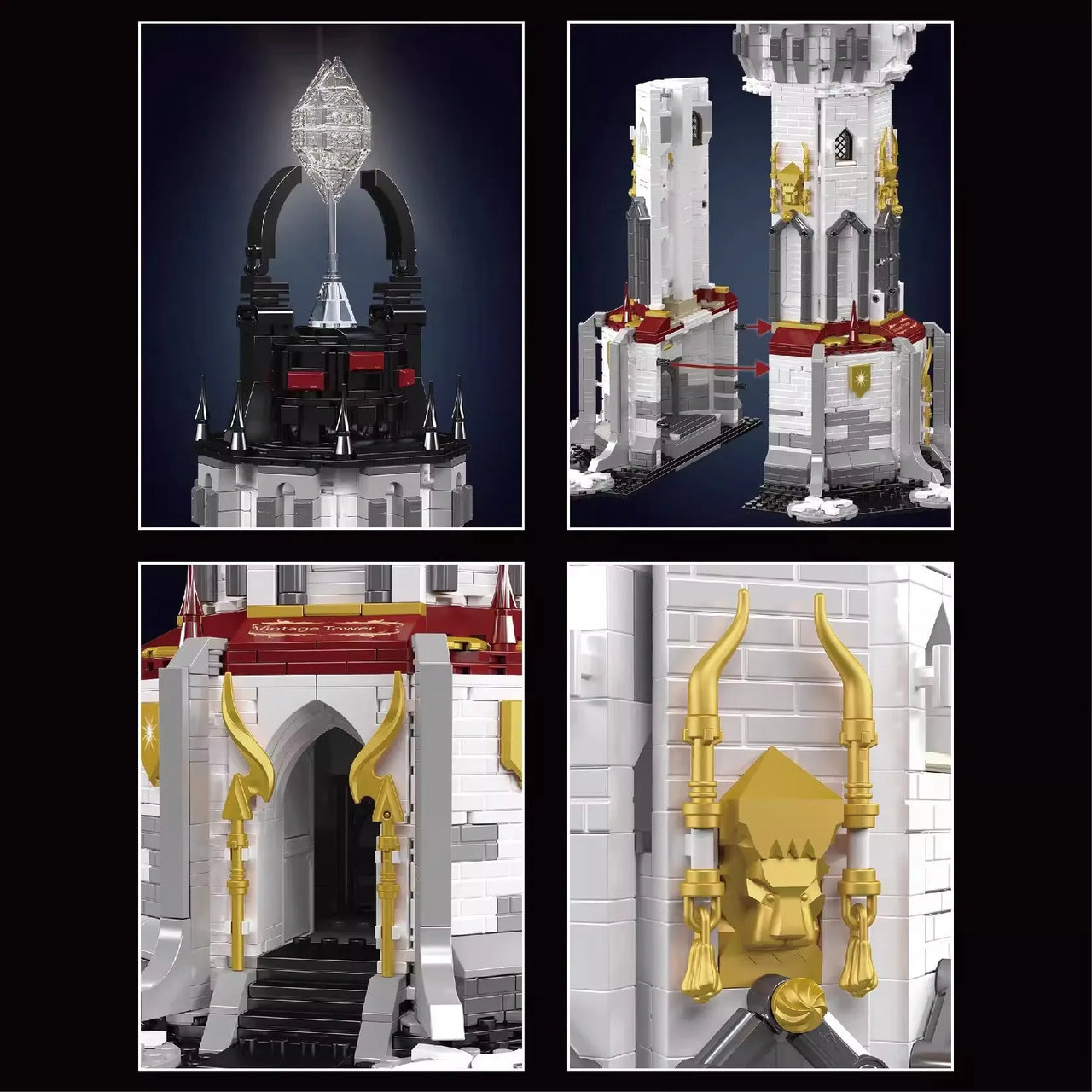 Building Blocks Creator MOC Medieval City Central Lighthouse Bricks Toy - 3