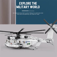 Thumbnail for Building Blocks Military CH-53 Transport Helicopter Bricks Toy - 3