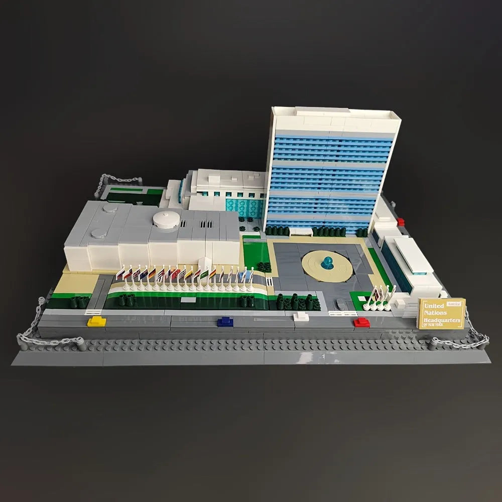 Building Blocks MOC Architecture NY United Nations HQ Bricks Kids Toys Construction Set Toys - 13