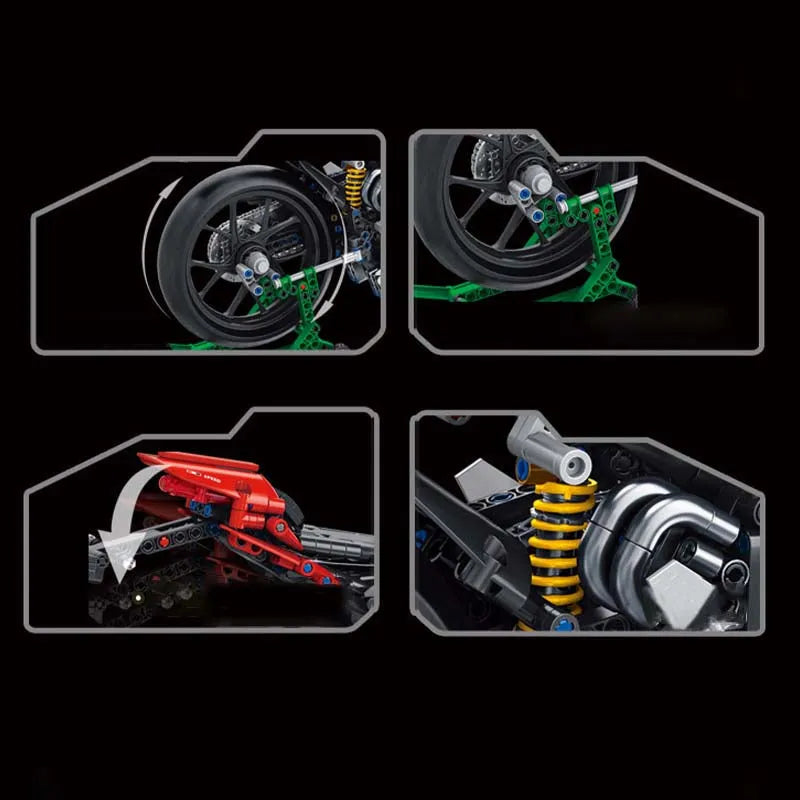 Building Blocks Tech MOC Ducati V4 Sport Motorcycle Bricks Toy Construction Set Toys - 4